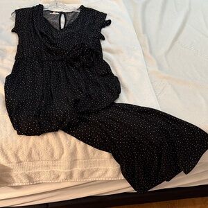 Old Navy Black and White Polka Dot Jumpsuit
